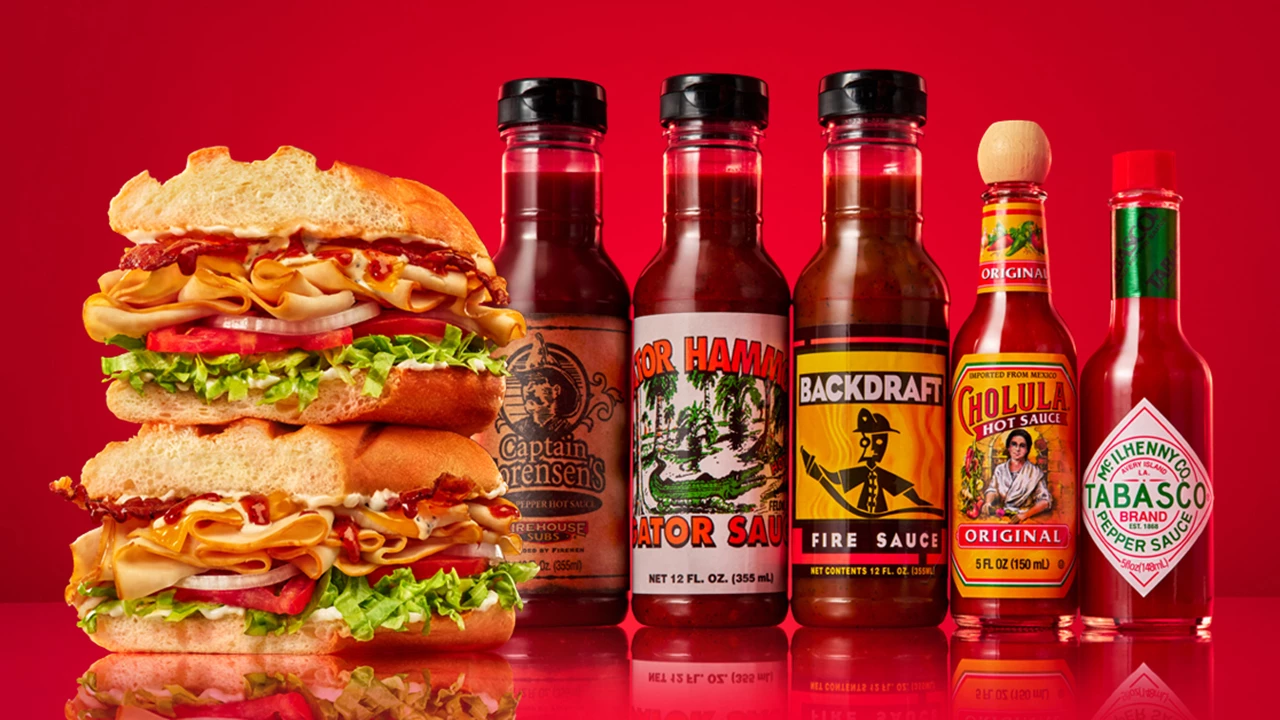 Firehouse Subs sandwiches can be paired with any of its 13 hot sauce variations.