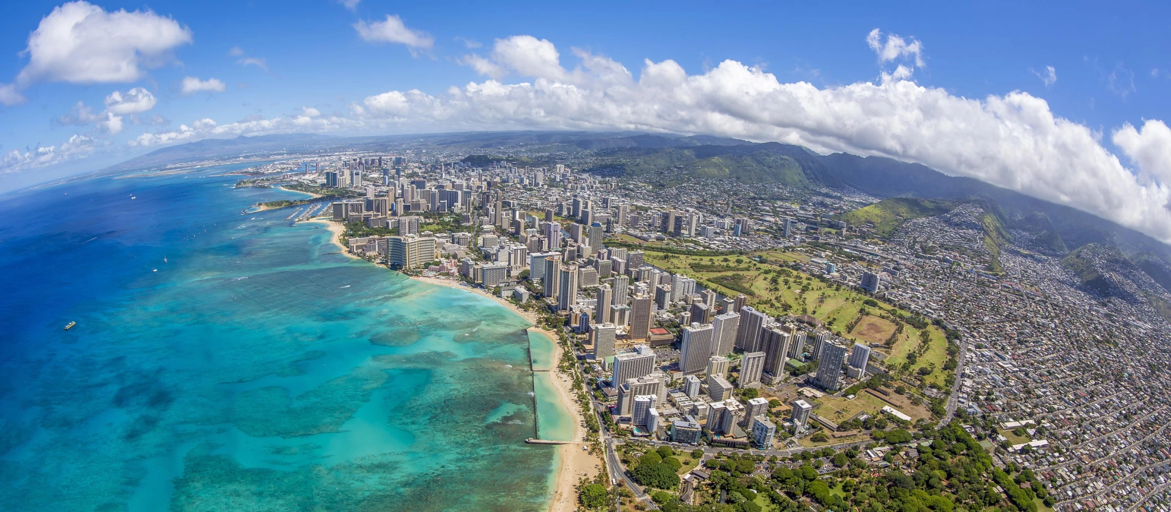 Waikiki Beach is the most popular sandy beach in Hawaii.