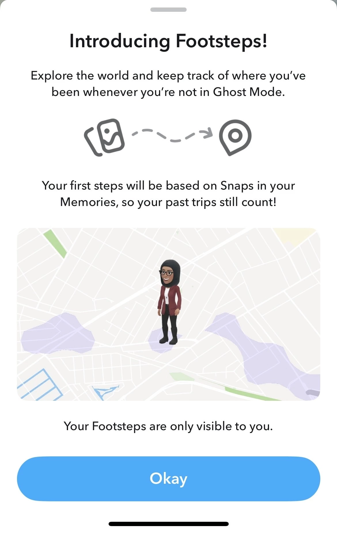 Footsteps can be accessed on Snap Map.