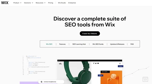 Wix SEO features