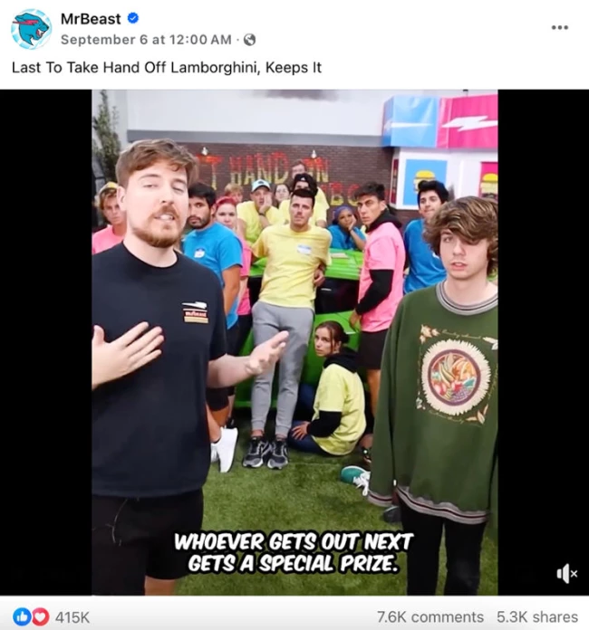 MrBeast on Facebook