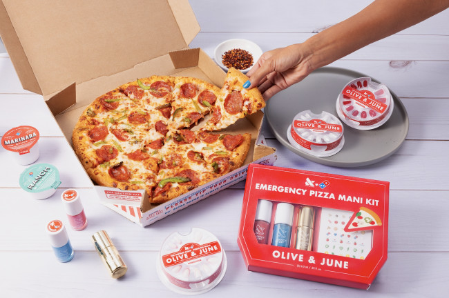 Olive & June's Emergency Pizza Mani Kit | Source: Domino's