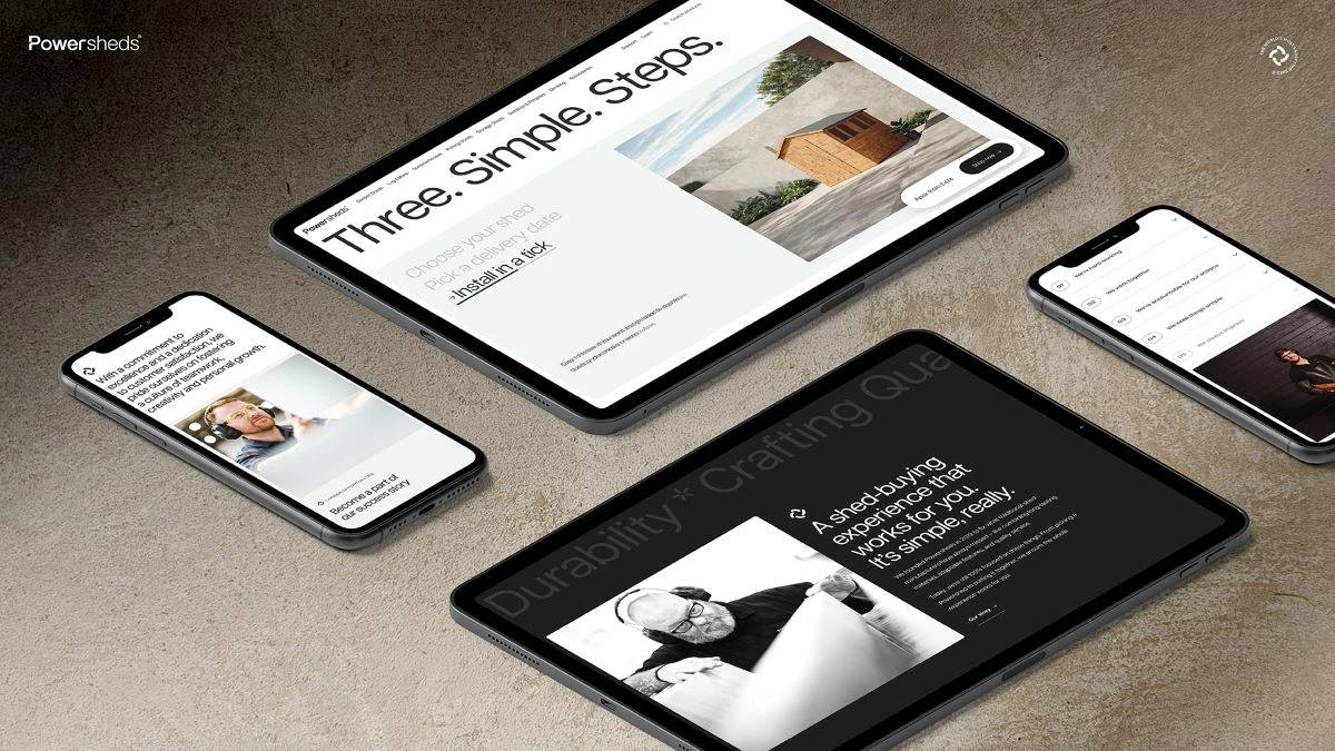 Powersheds rebranded its website to a sleek, easy-to-use interface