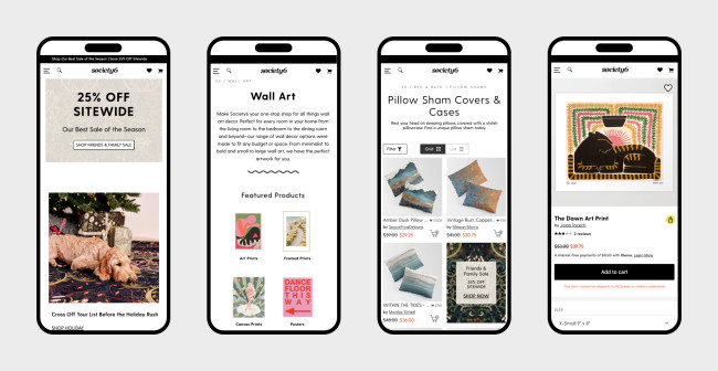 Society 6's Old Website Design | Source: Society6 Society 6's Old Website Design | Source: Society6