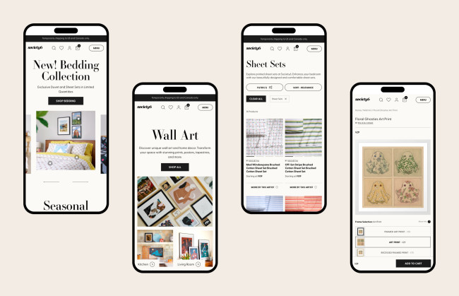 Society6's New Mobile Website Society6's New Mobile Website | Source: Society6