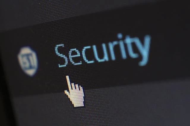 Hovering over the word security