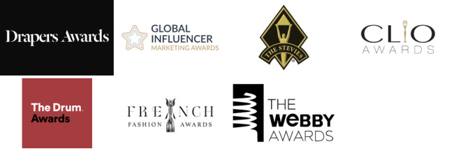 fashion-marketing-awards fashion marketing awards: Webby Awards, The Clio Awards, The French Fashion Awards, Draper Awards, Stevie Awards, The Drum Awards, Influencer Marketing Awards