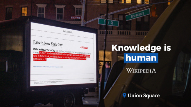 Wikipedia's 'Knowledge is Human' Campaign | Source: Wikipedia