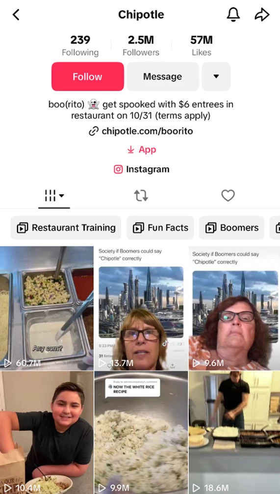 Chipotle on TikTok