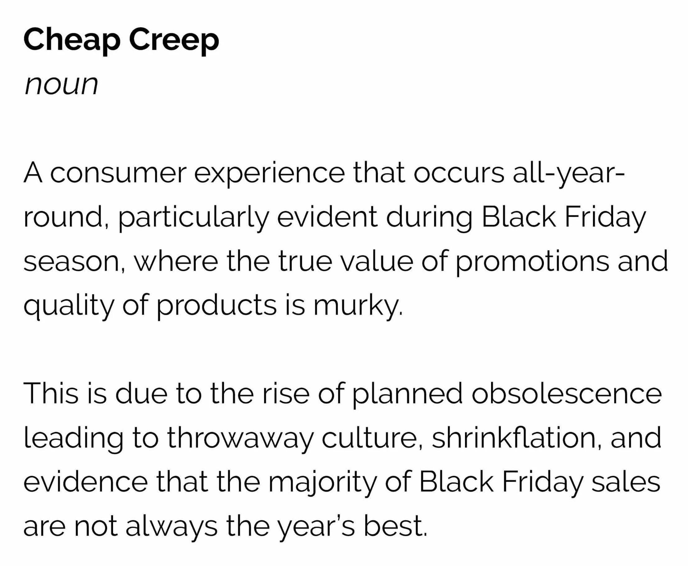 The Ordinary's Definition of 'Cheap Creep' The Ordinary's Definition of 'Cheap Creep'