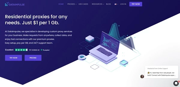 homepage-of-dataImpulse Homepage of DataImpulse