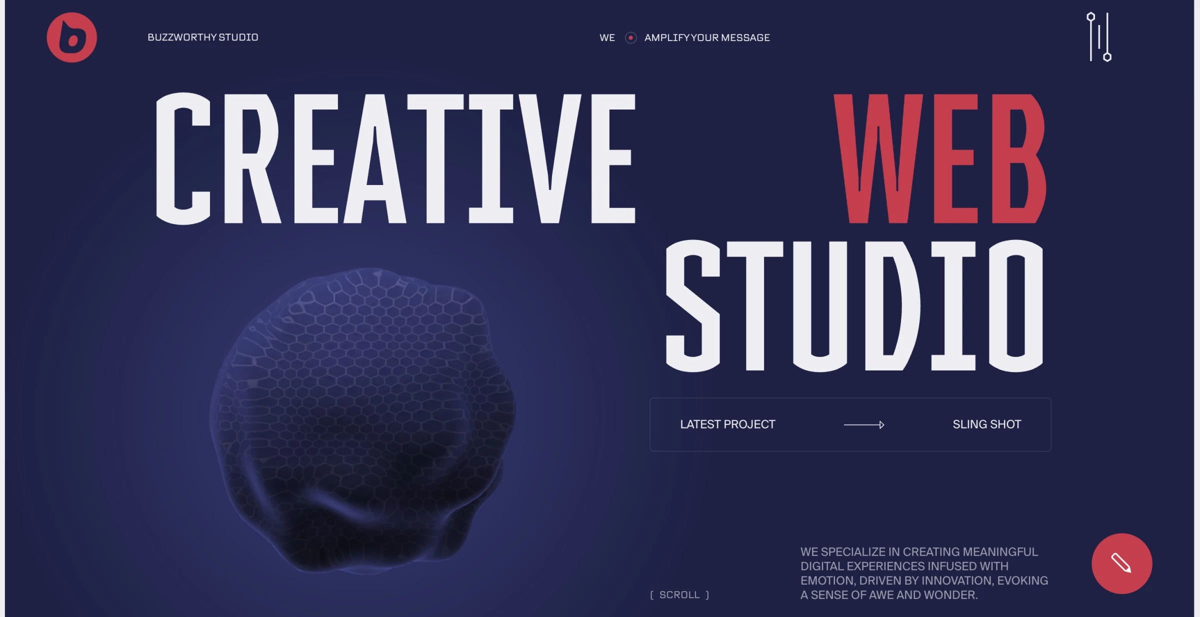 Buzzworthy Studio's website features a crisp and clear typography