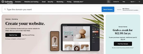 go-daddy-homepage Go Daddy homepage