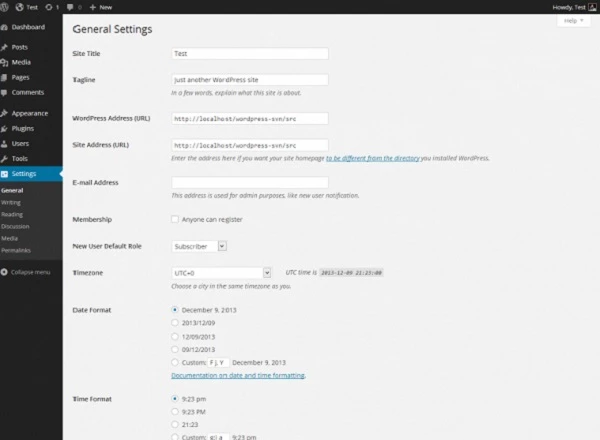 wordpress-general-settings WordPress general settings