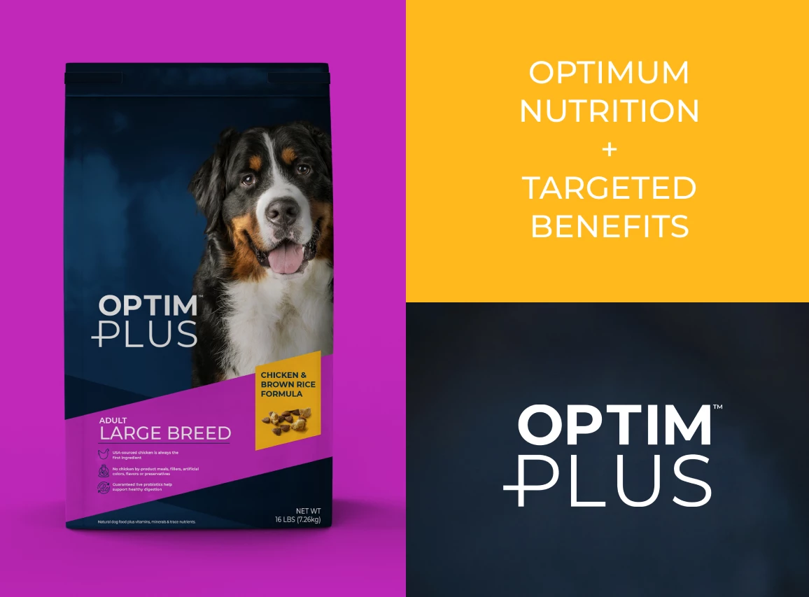 OptimPlus, Premium Pet Food | Source: Willoughby Design