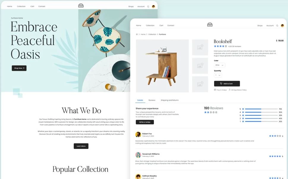 Image of a website mockup