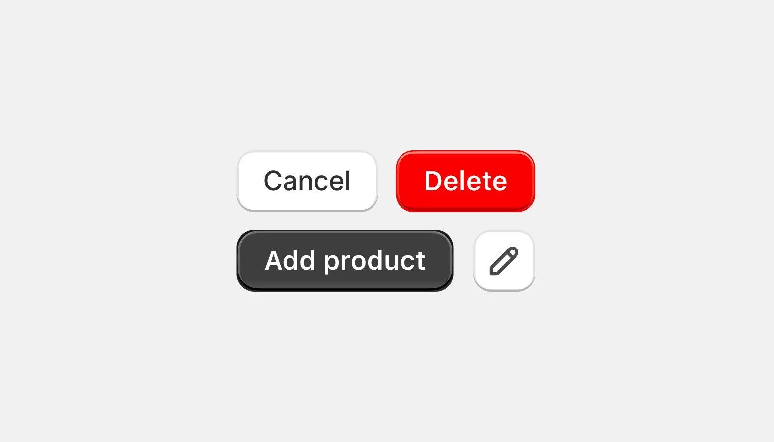 Example of Button UI Element shown as white, red, and black button groups