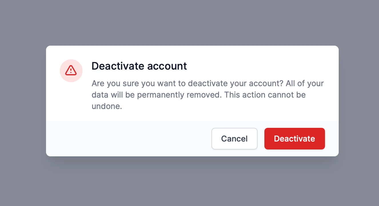 Example of Modal UI Element