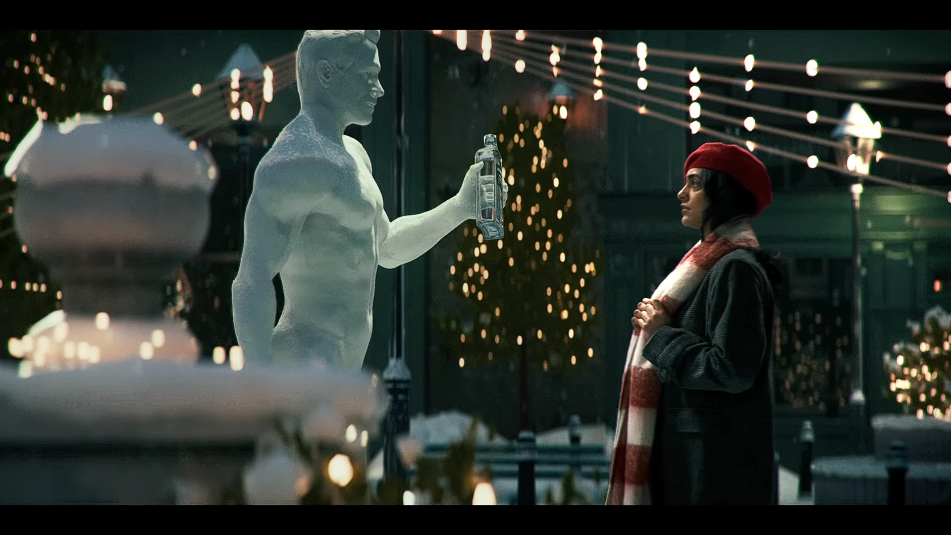 The snowman and the woman