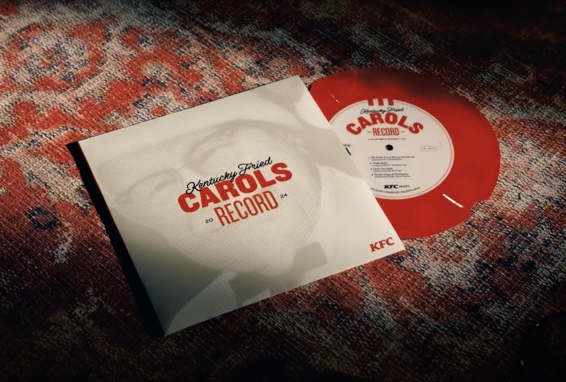 The KFCarols Vinyl Record with Custom Sleeve