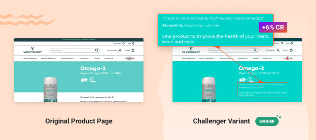 Testing landing page variants.