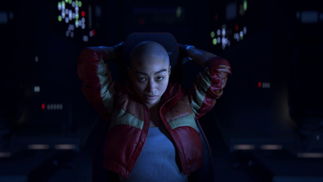 Tati Gabrielle as Jordan A. Mun in the "Intergalactic: The Heretic Prophet" Tati Gabrielle as Jordan A. Mun in the "Intergalactic: The Heretic Prophet"