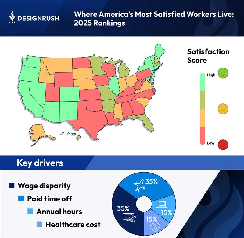 Where America's Most Satisfied Workers Live: 2025 Rankings Where America's Most Satisfied Workers Live: 2025 Rankings