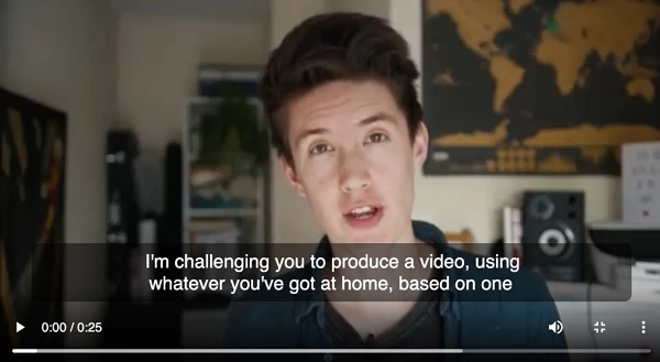 Example of captions in a video