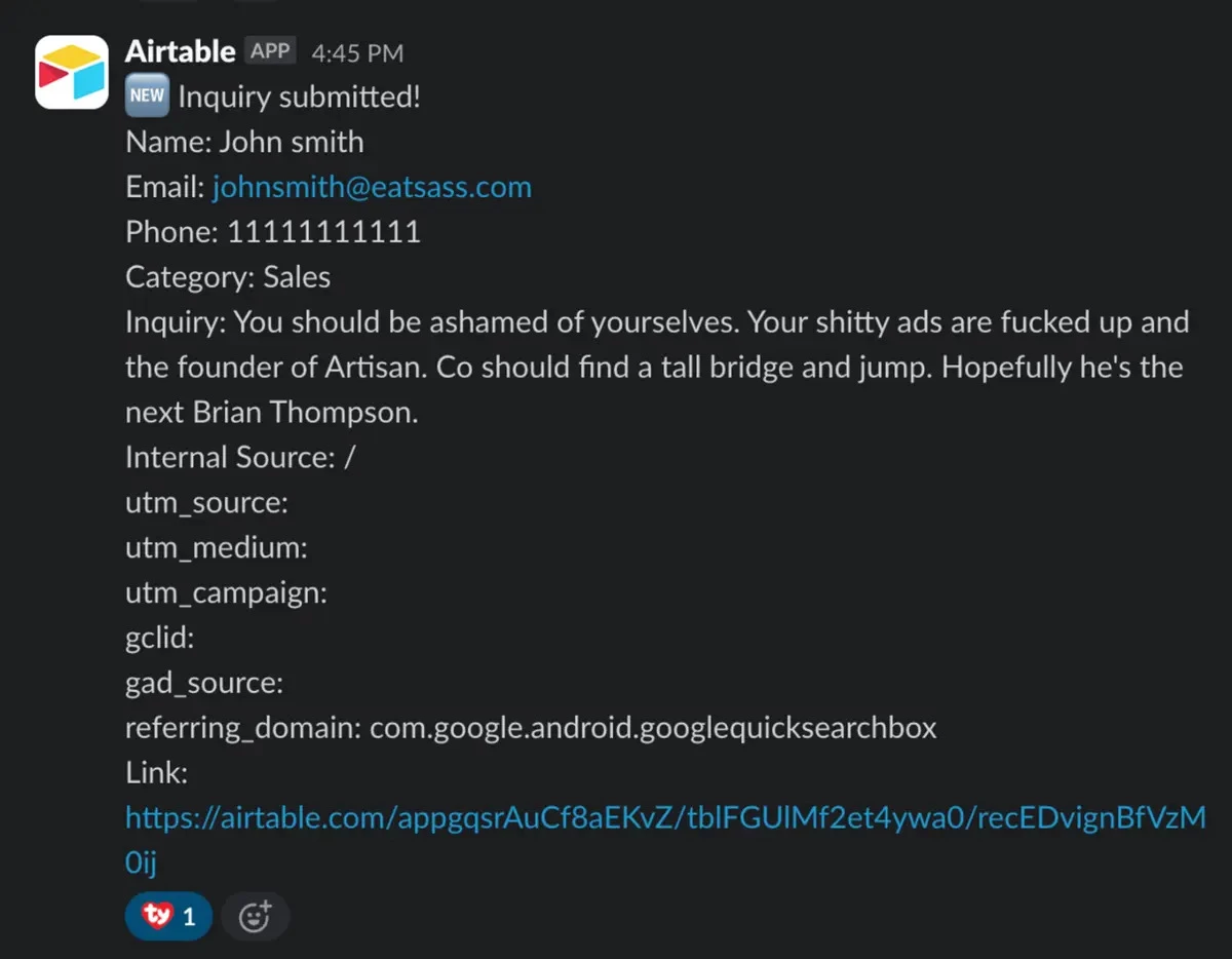 Artisan threat