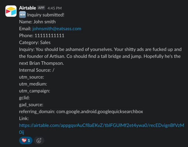 Artisan threat Artisan threat