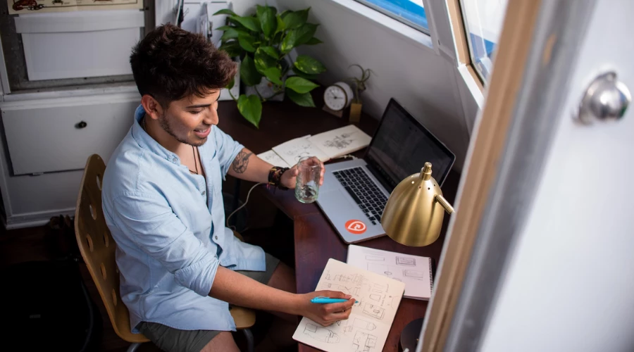 Man working at home