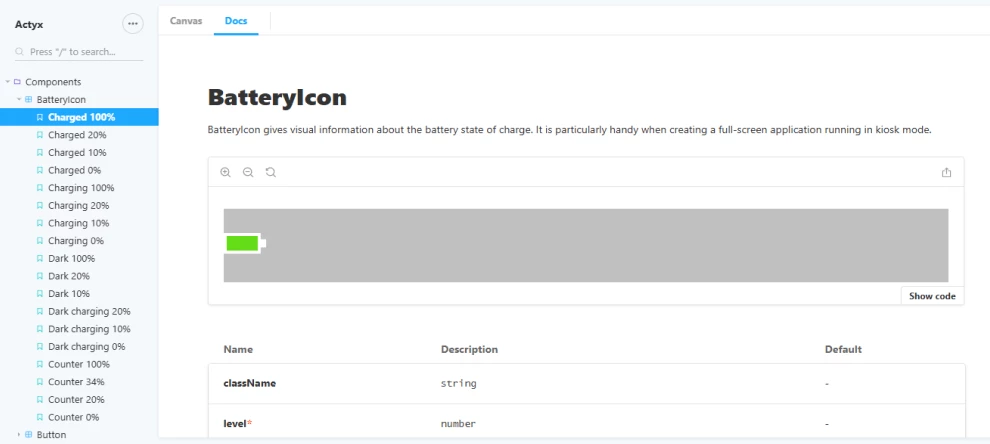Storybook Example Actyx Industrial UI
