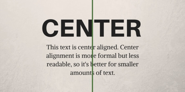 Example of Center Alignment