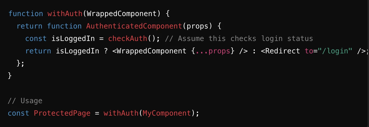Example code of Higher-Order Components (HOCs)