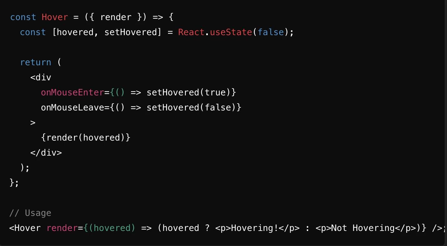 Example code of Render Props