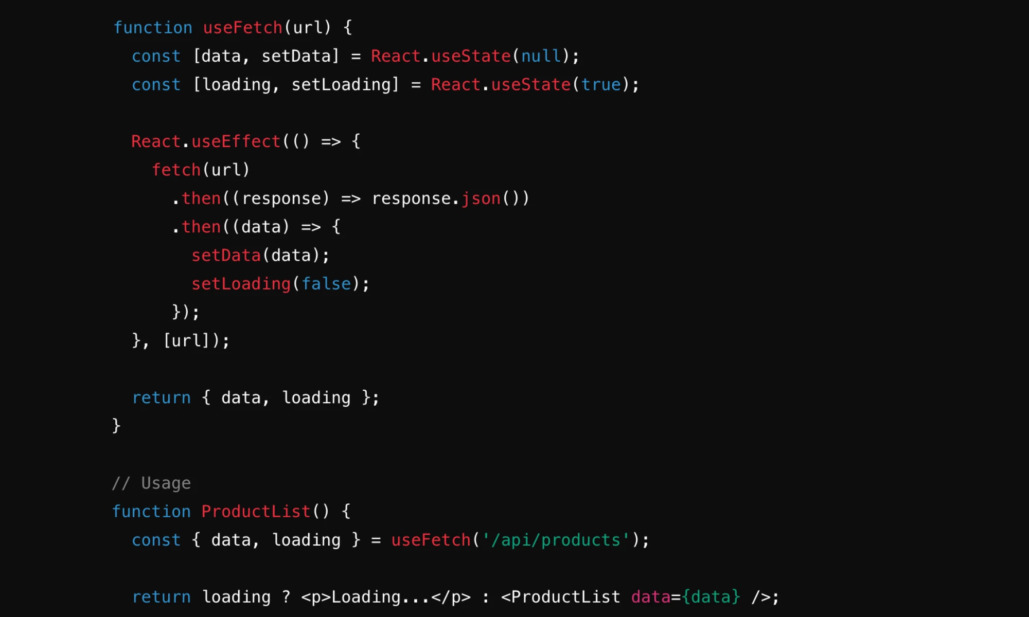 Example code of Custom Hooks