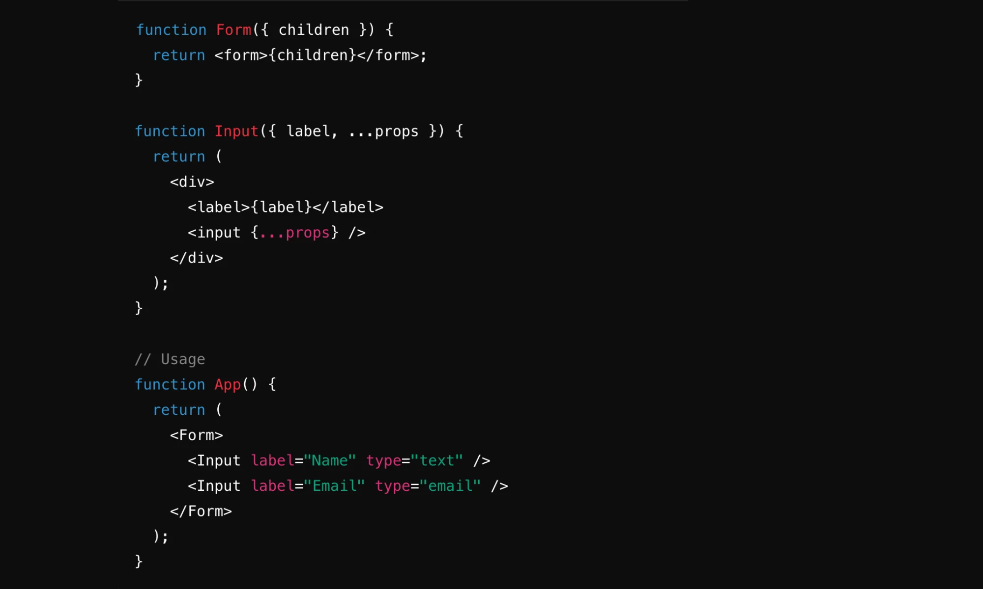 Example code of Component Composition