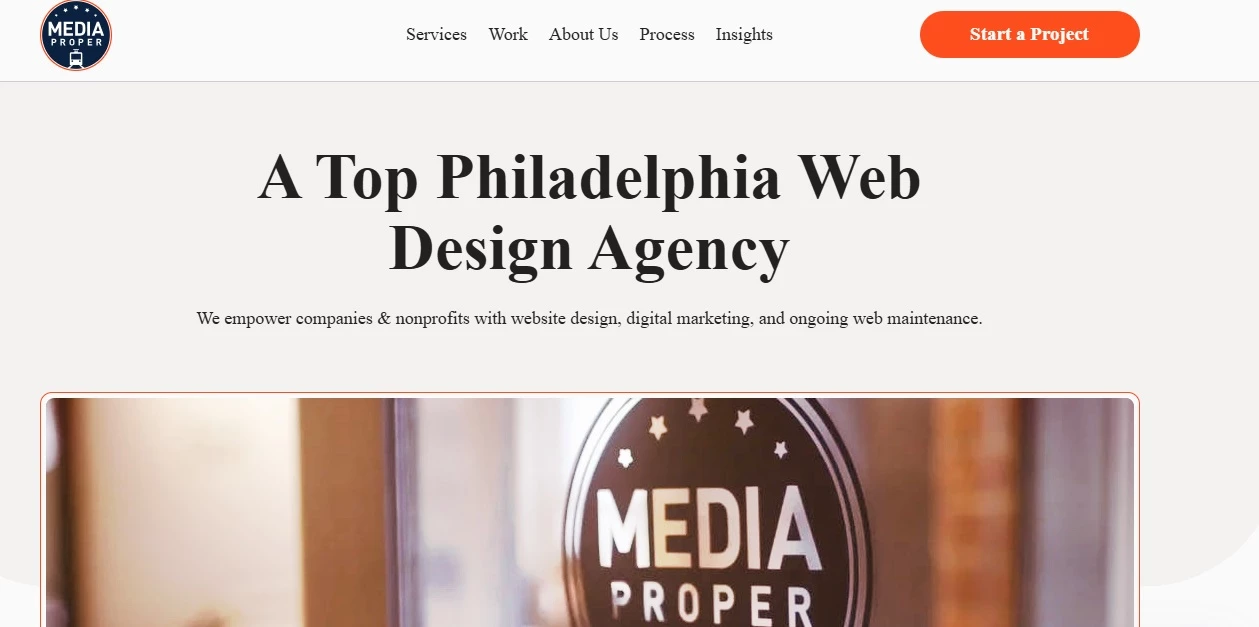 A screenshot of Media Proper’s homepage