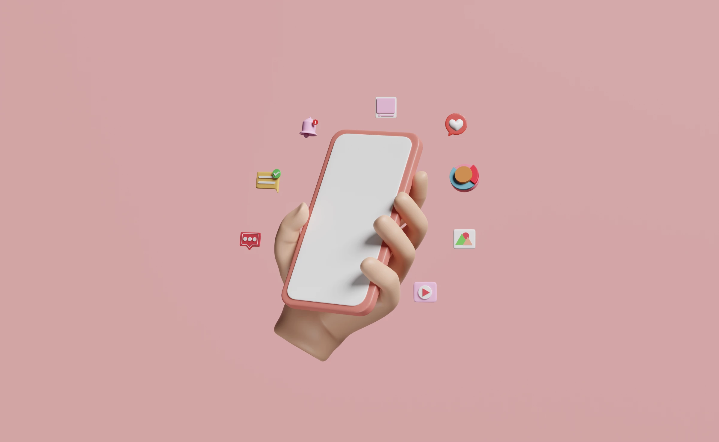 Different social media icons on a smartphone