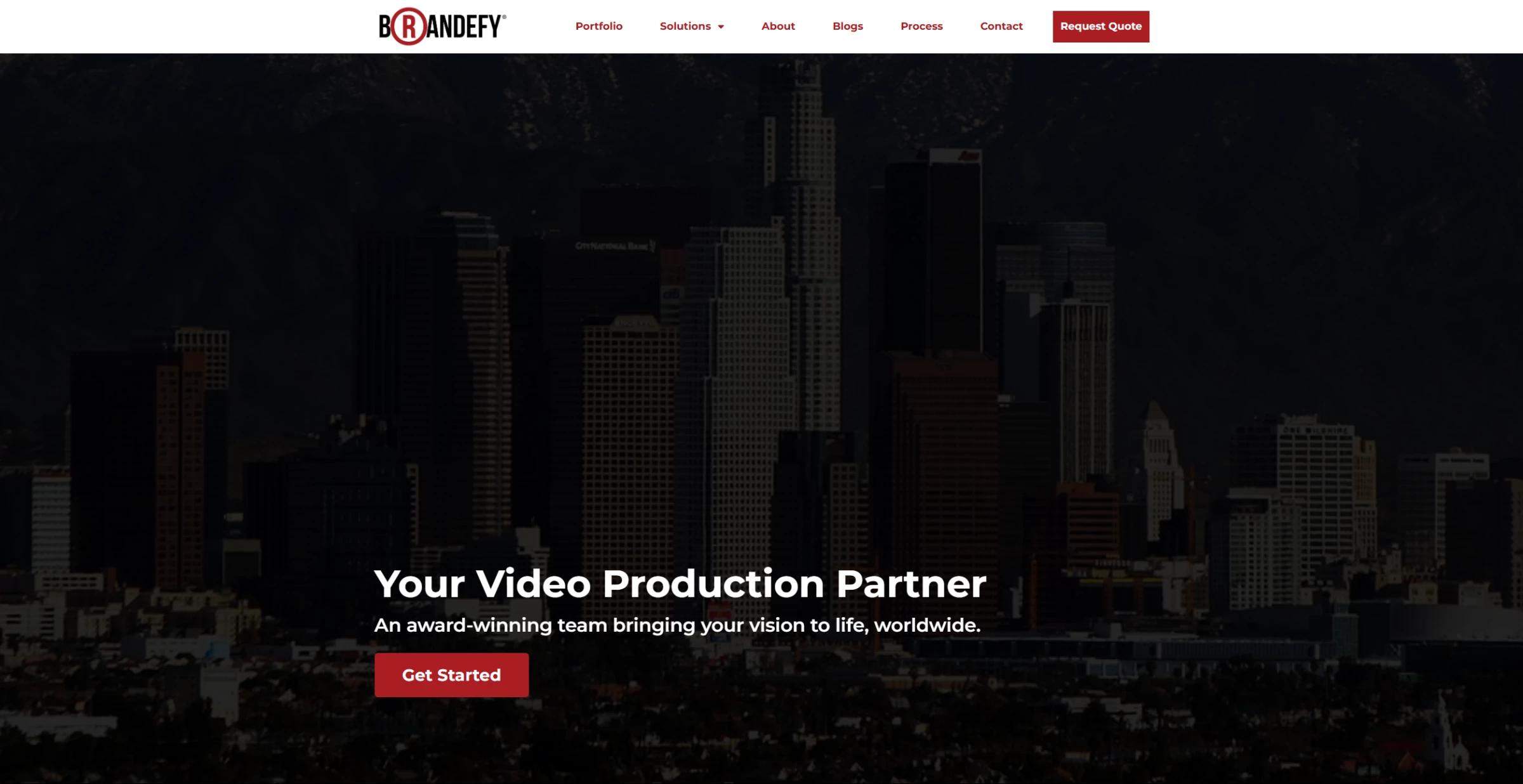 A screenshot of Brandefy’s homepage