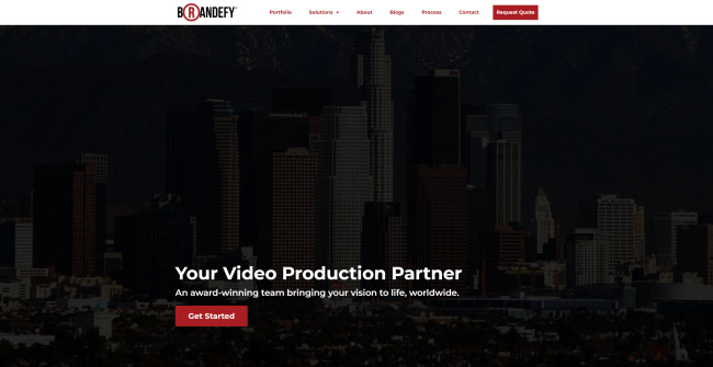 A screenshot of Brandefy’s homepage