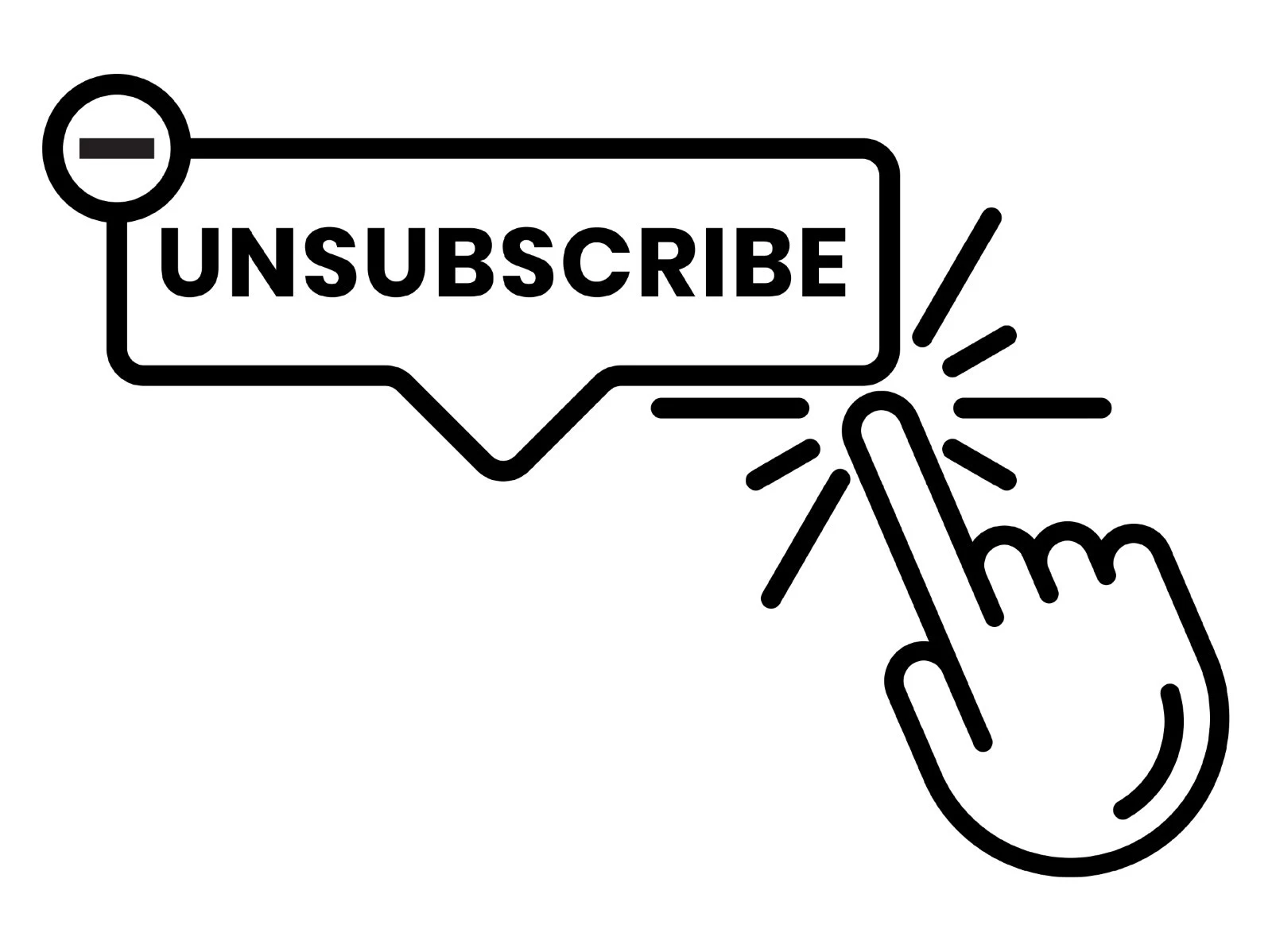 Unsubscribe button line art