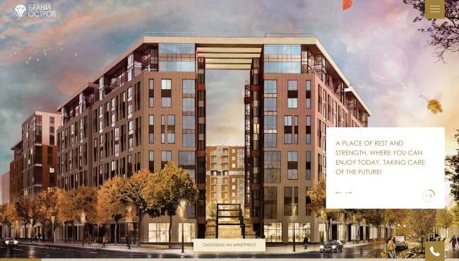 Belyi Ostrov House Real Estate Website Design