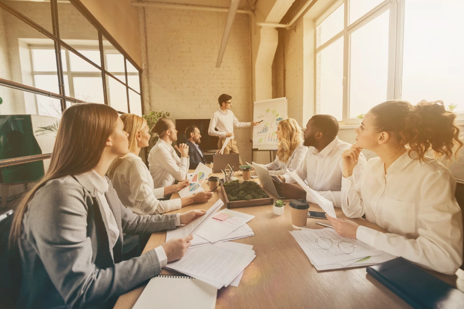 Crisis team in a meeting 