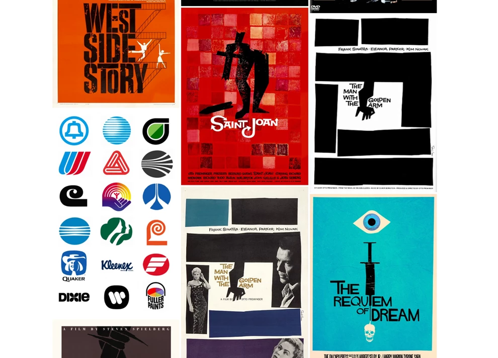A collection of graphic design work by Saul Bass
