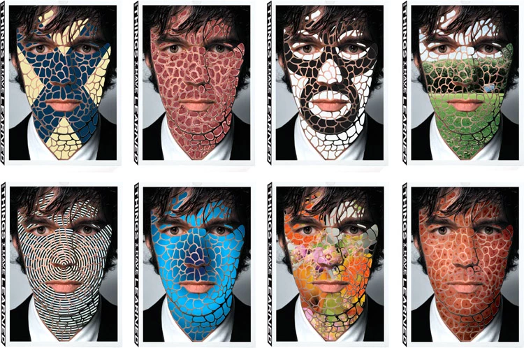 A collection of graphic design self portraits by Stefan Sagmeister