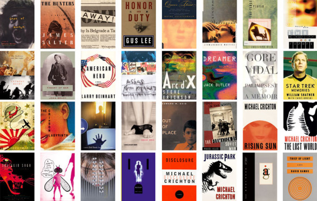A collection of graphic design book covers by Chip Kidd