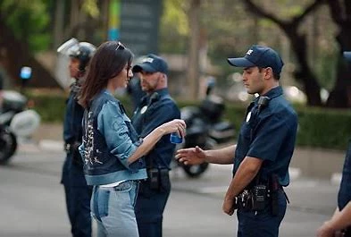 Controversial Pepsi ad with Kendall Jenner and police during a staged protest