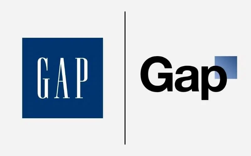 Gap logo redesign comparison showing old and new logo designs