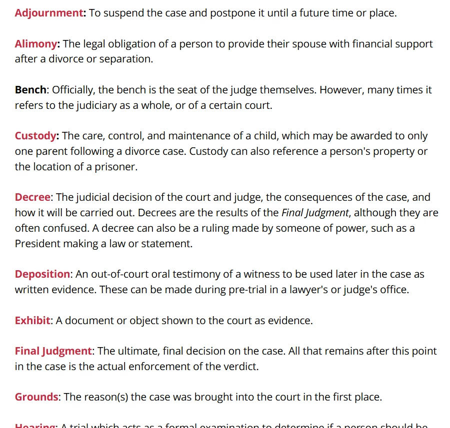 A list of lawyer jargon from Grabel & Associates